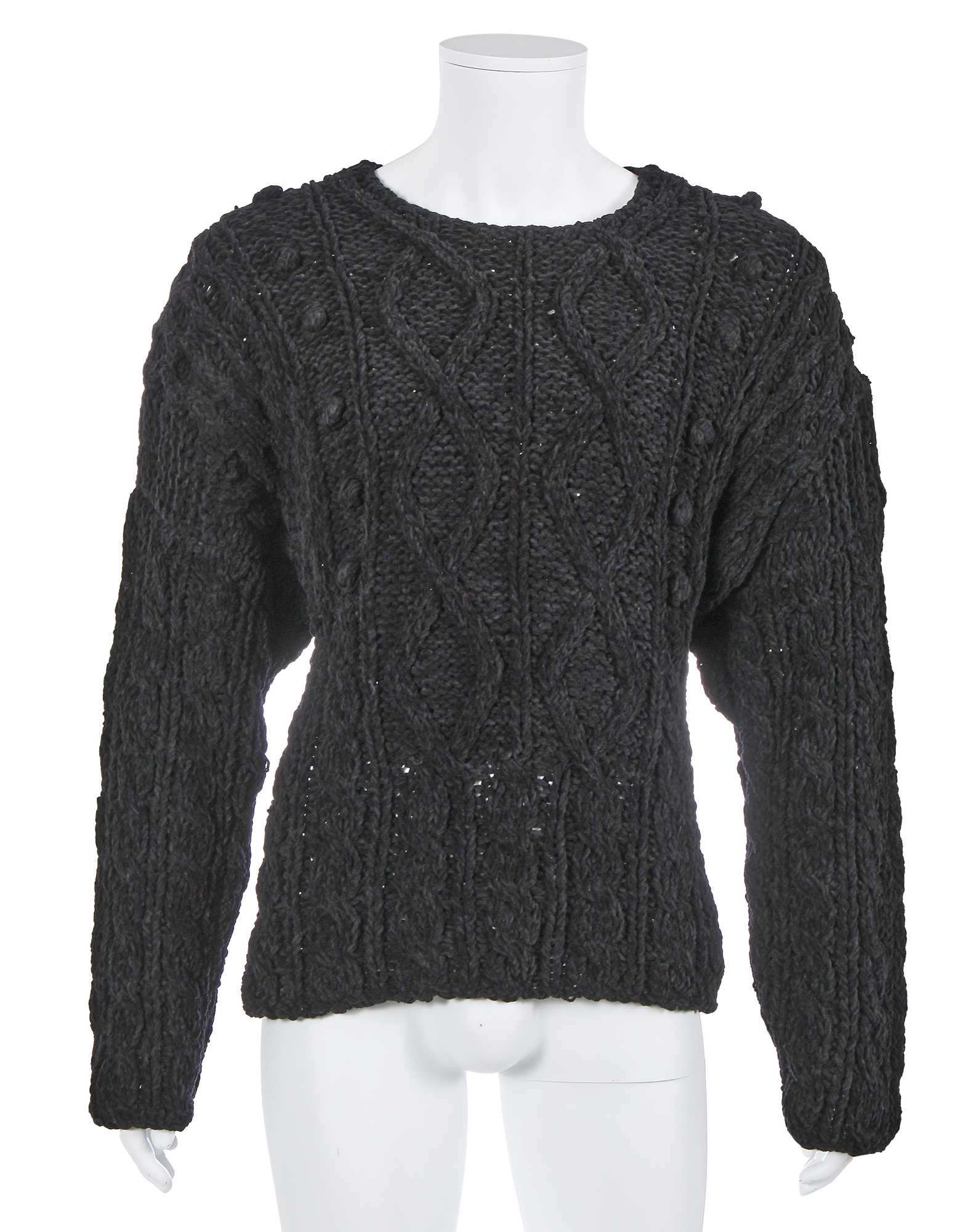 Lot 91 - A Jean Paul Gaultier black knitted chenille sweater, ‘Joli monsieur/Le Charme coincé de la bourgeoise’ collection, Autumn-Winter 1985-86
