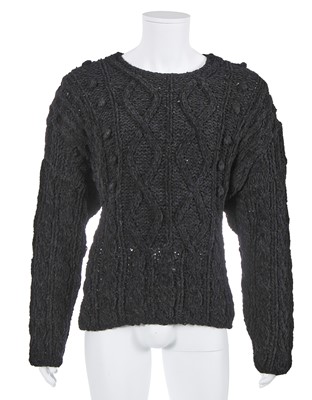 Lot 91 - A Jean Paul Gaultier black knitted chenille sweater, ‘Joli monsieur/Le Charme coincé de la bourgeoise’ collection, Autumn-Winter 1985-86