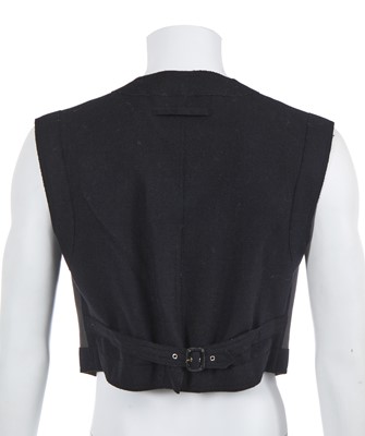 Lot 104 - A Jean Paul Gaultier men's black leather and felt waistcoat, circa 1989