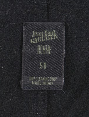 Lot 104 - A Jean Paul Gaultier men's black leather and felt waistcoat, circa 1989