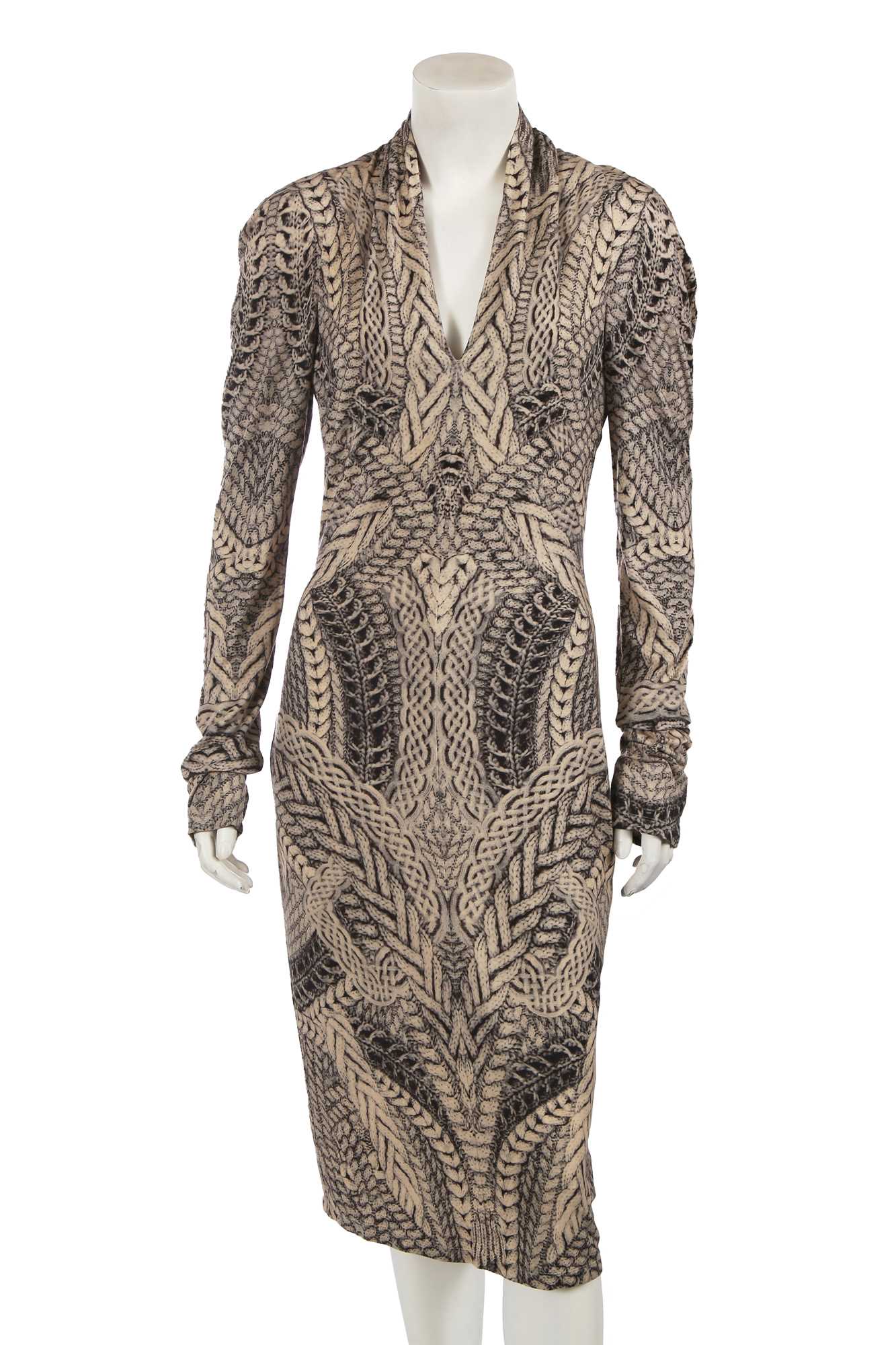 Lot 319 - An Alexander McQueen printed modal jersey dress, pre-fall 2010