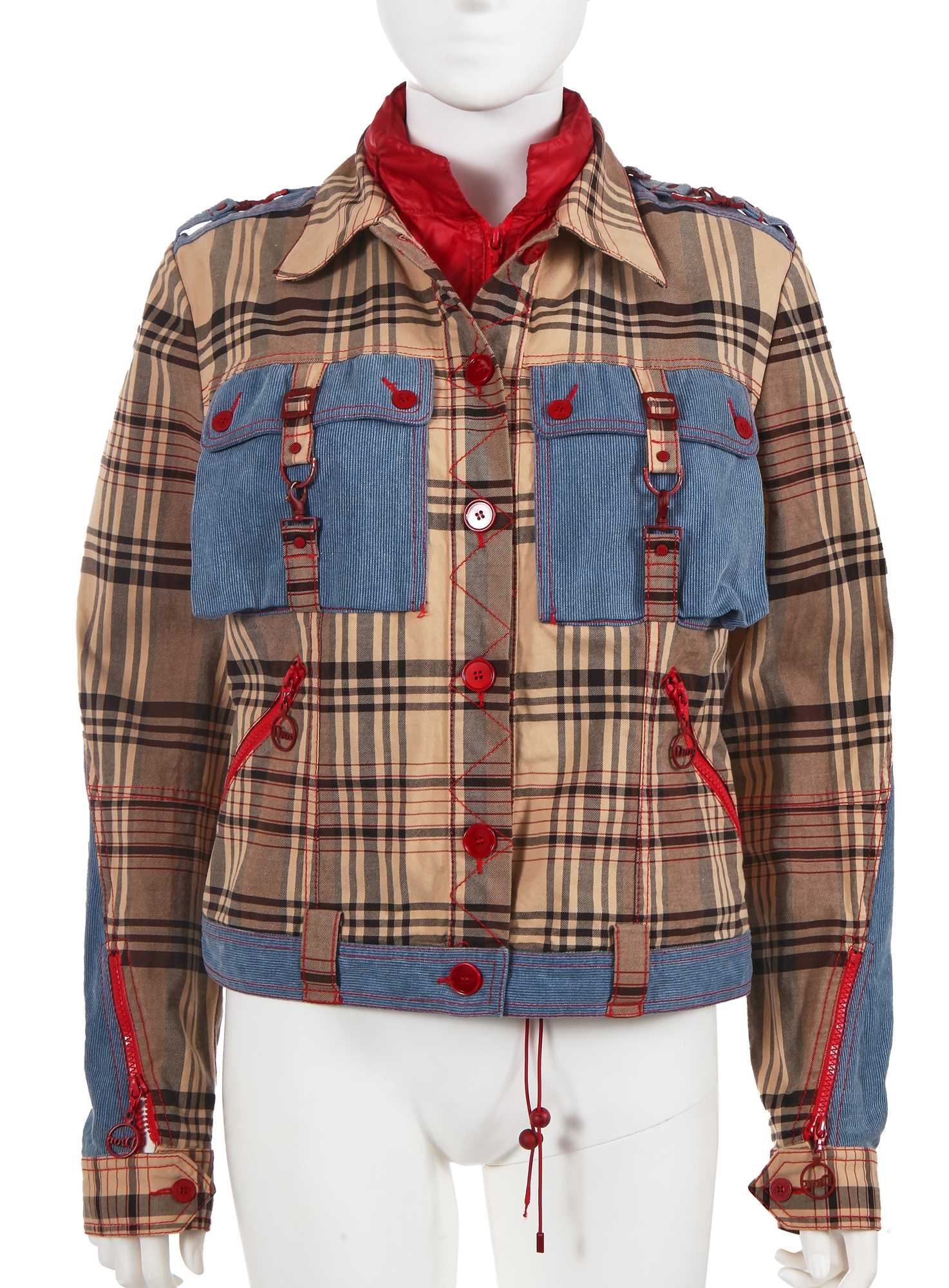 Lot 360 - A Christian Dior by John Galliano tartan cotton gabardine jacket, commercial collection 2004