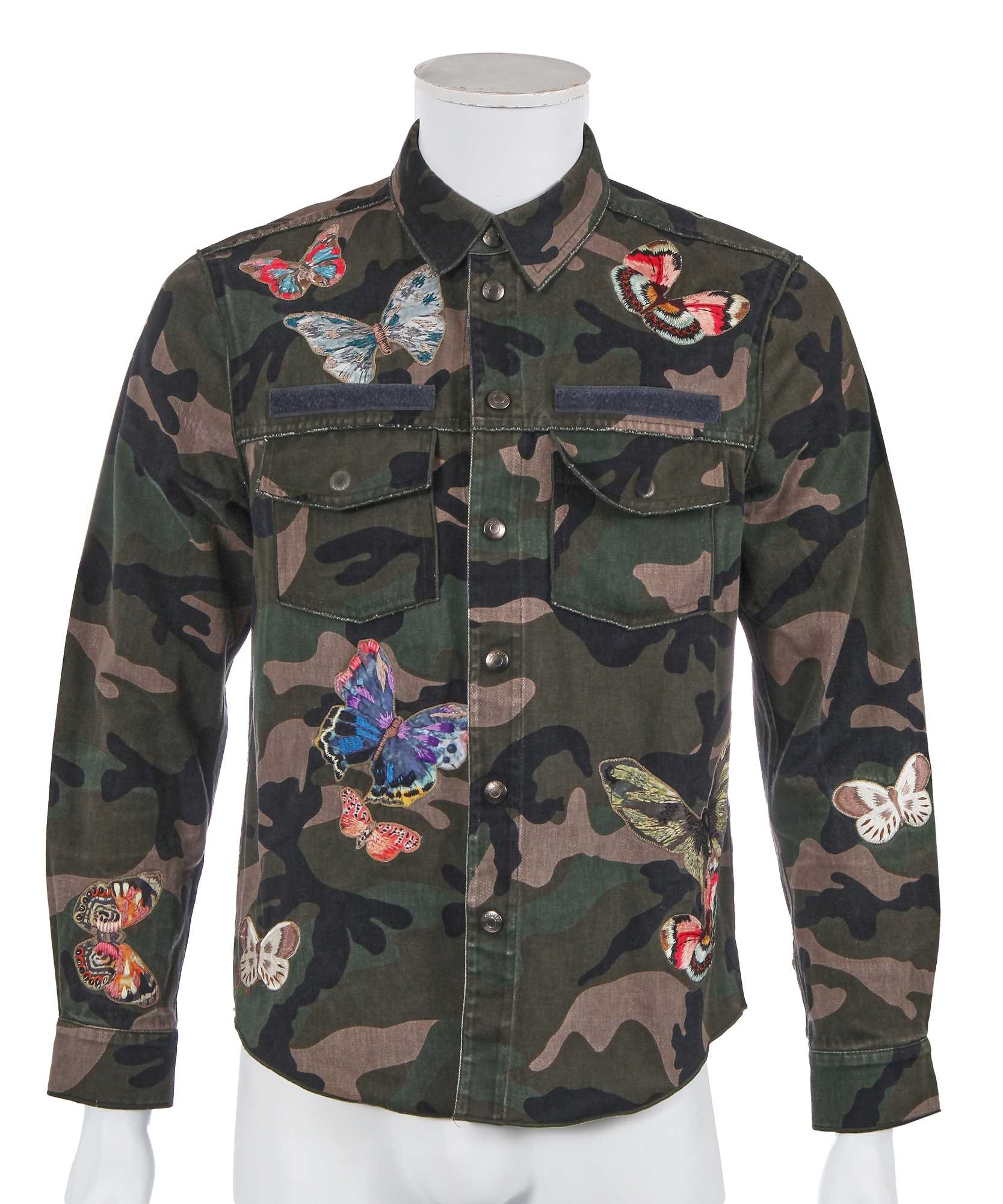 Lot 10 - A Valentino by Maria Grazia Chiuri and Pierpaolo Piccioli men's embroidered camouflage print cotton acket, Spring-Summer 2015