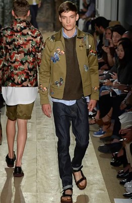 Lot 10 - A Valentino by Maria Grazia Chiuri and Pierpaolo Piccioli men's embroidered camouflage print cotton acket, Spring-Summer 2015