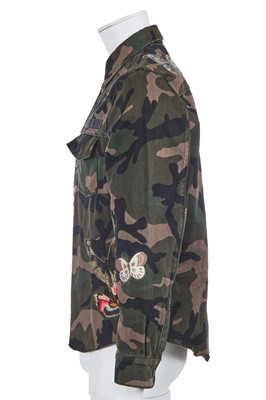 Lot 10 - A Valentino by Maria Grazia Chiuri and Pierpaolo Piccioli men's embroidered camouflage print cotton acket, Spring-Summer 2015
