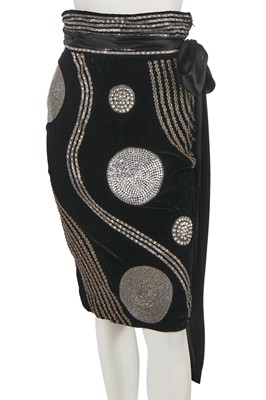 Lot 617 - A Gianni Versace embellished black velvet skirt, 'Tribute to Gustav Klimt' collection, Autumn-Winter 1985-86