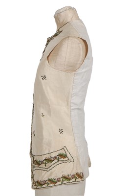 Lot 183 - A gentleman's embroidered ivory silk waistcoat, circa 1775
