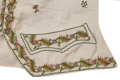 Lot 183 - A gentleman's embroidered ivory silk waistcoat, circa 1775