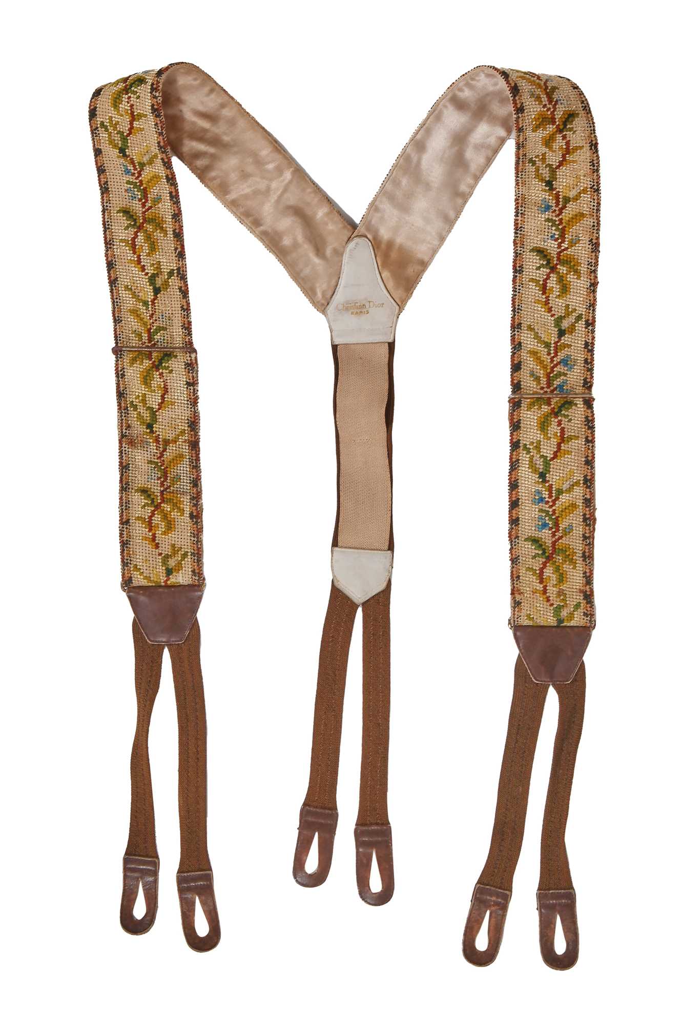 Lot 155 - An unusual pair of Christian Dior men's braces, probably 1970s