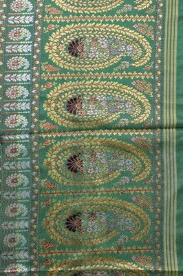 Lot 395 - A good Spitalfields changeable green silk...