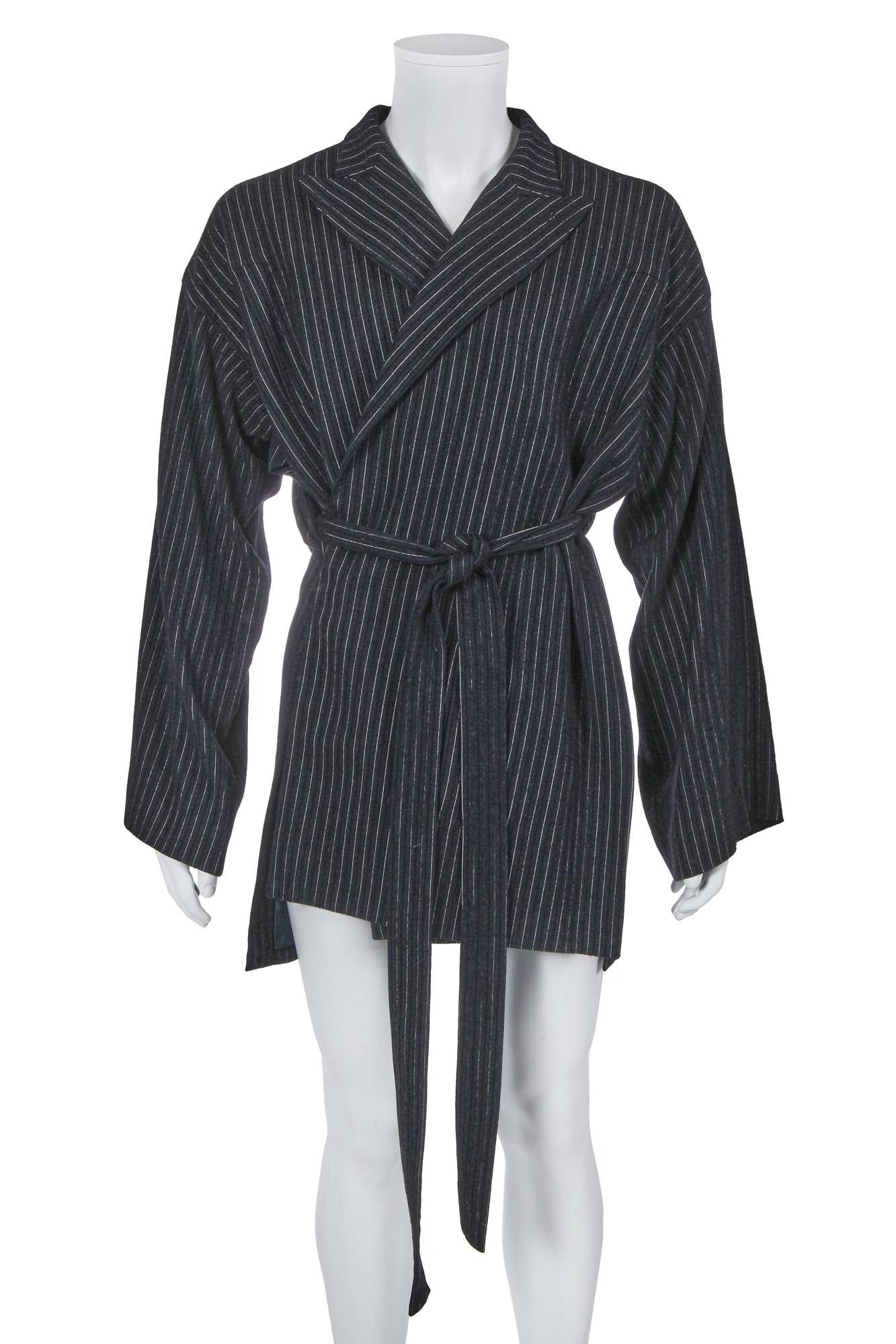 Lot 113 - A Jean Paul Gaultier men's grey pinstriped wool jacket, 'Le Grand Voyage/Tarbullboud’deville' collection, Autumn-Winter 1994-95