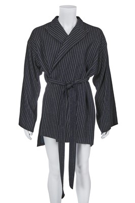 Lot 113 - A Jean Paul Gaultier men's grey pinstriped wool jacket, 'Le Grand Voyage/Tarbullboud’deville' collection, Autumn-Winter 1994-95