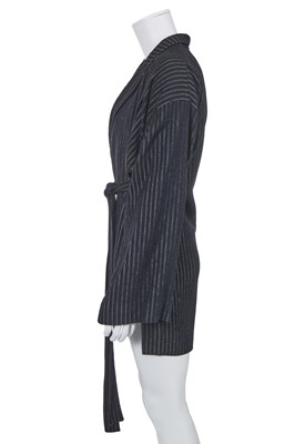 Lot 113 - A Jean Paul Gaultier men's grey pinstriped wool jacket, 'Le Grand Voyage/Tarbullboud’deville' collection, Autumn-Winter 1994-95