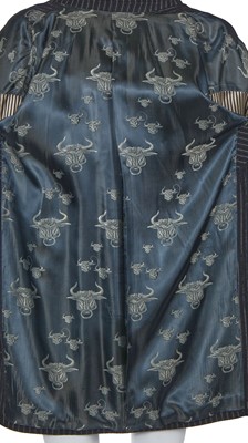 Lot 113 - A Jean Paul Gaultier men's grey pinstriped wool jacket, 'Le Grand Voyage/Tarbullboud’deville' collection, Autumn-Winter 1994-95