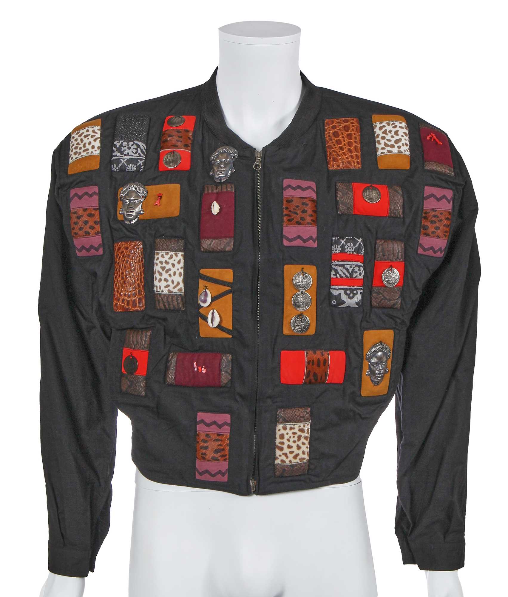 Lot 142 - A Calugi e Giannelli men's Batakari-inspired black cotton jacket, 1990s
