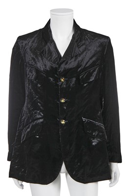 Lot 79 - A Vivienne Westwood men's black velvet jacket, circa 1995
