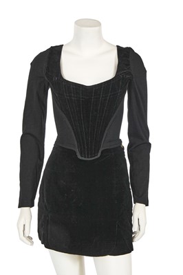 Lot 506 - A Vivienne Westwood black velvet corset ensemble, 1990s