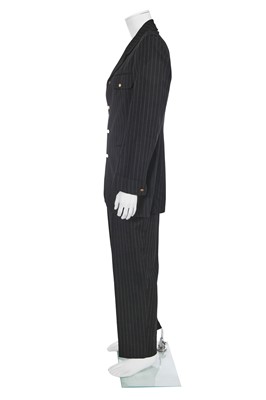 Lot 73 - A Vivienne Westwood men's black pinstriped wool suit, circa 1992