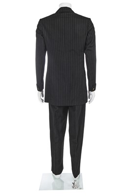 Lot 73 - A Vivienne Westwood men's black pinstriped wool suit, circa 1992