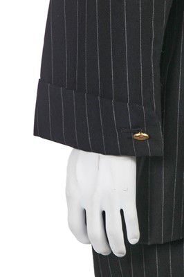 Lot 73 - A Vivienne Westwood men's black pinstriped wool suit, circa 1992