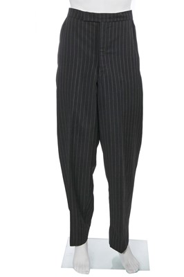 Lot 73 - A Vivienne Westwood men's black pinstriped wool suit, circa 1992
