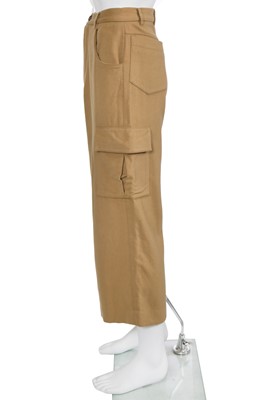 Lot 21 - A pair of Alexander McQueen men's beige brushed wool-blend trousers, 'Dante' collection, Autumn-Winter 1996-97
