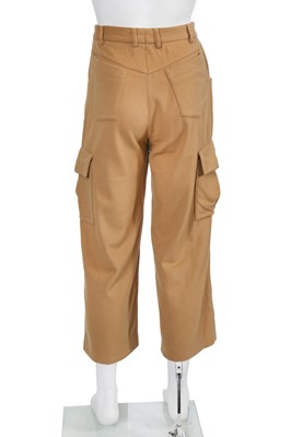 Lot 21 - A pair of Alexander McQueen men's beige brushed wool-blend trousers, 'Dante' collection, Autumn-Winter 1996-97