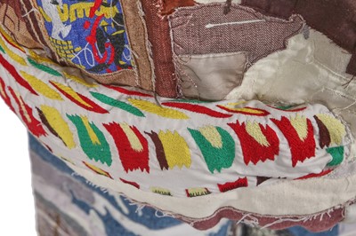 Lot 7 - A fine Louis Vuitton by Colm Dillane men's patchwork cotton 'Teenage Bedroom' ensemble, possibly the showpiece, Autumn-Winter 2023-24