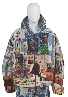 Lot 7 - A fine Louis Vuitton by Colm Dillane men's patchwork cotton 'Teenage Bedroom' ensemble, possibly the showpiece, Autumn-Winter 2023-24