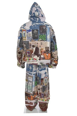 Lot 7 - A fine Louis Vuitton by Colm Dillane men's patchwork cotton 'Teenage Bedroom' ensemble, possibly the showpiece, Autumn-Winter 2023-24