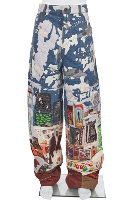 Lot 7 - A fine Louis Vuitton by Colm Dillane men's patchwork cotton 'Teenage Bedroom' ensemble, possibly the showpiece, Autumn-Winter 2023-24