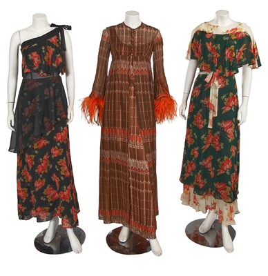 Lot 690 - A group of printed dresses, 1970s