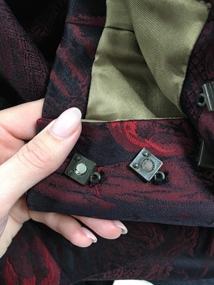 Lot 116 - A Jean Paul Gaultier men's black and red jacquard woven blazer, ‘Like a Prayer’ collection, Autumn-Winter 1998-99