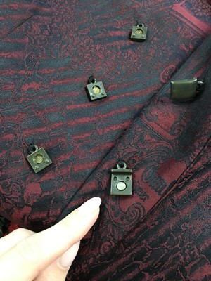 Lot 116 - A Jean Paul Gaultier men's black and red jacquard woven blazer, ‘Like a Prayer’ collection, Autumn-Winter 1998-99