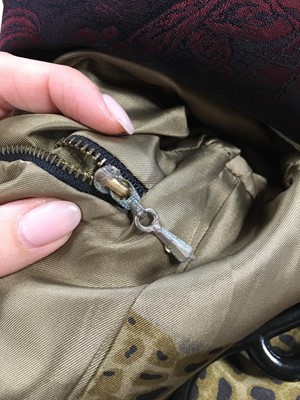 Lot 116 - A Jean Paul Gaultier men's black and red jacquard woven blazer, ‘Like a Prayer’ collection, Autumn-Winter 1998-99