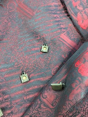 Lot 116 - A Jean Paul Gaultier men's black and red jacquard woven blazer, ‘Like a Prayer’ collection, Autumn-Winter 1998-99