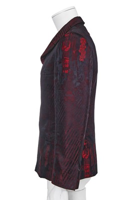 Lot 116 - A Jean Paul Gaultier men's black and red jacquard woven blazer, ‘Like a Prayer’ collection, Autumn-Winter 1998-99