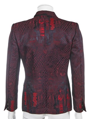 Lot 116 - A Jean Paul Gaultier men's black and red jacquard woven blazer, ‘Like a Prayer’ collection, Autumn-Winter 1998-99