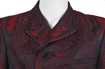 Lot 116 - A Jean Paul Gaultier men's black and red jacquard woven blazer, ‘Like a Prayer’ collection, Autumn-Winter 1998-99