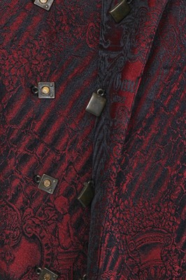 Lot 116 - A Jean Paul Gaultier men's black and red jacquard woven blazer, ‘Like a Prayer’ collection, Autumn-Winter 1998-99