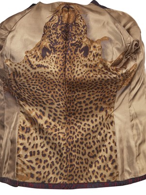 Lot 116 - A Jean Paul Gaultier men's black and red jacquard woven blazer, ‘Like a Prayer’ collection, Autumn-Winter 1998-99