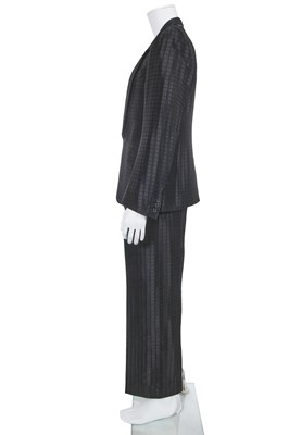 Lot 30 - An Alexander McQueen men's black windowpane-weave wool-blend suit, circa 2001