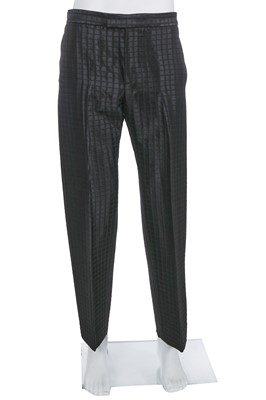 Lot 30 - An Alexander McQueen men's black windowpane-weave wool-blend suit, circa 2001