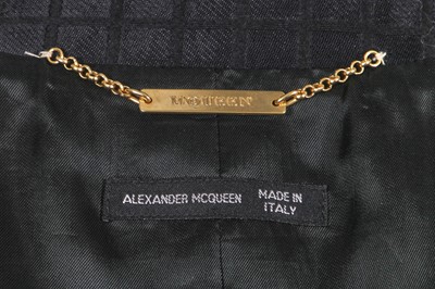 Lot 30 - An Alexander McQueen men's black windowpane-weave wool-blend suit, circa 2001