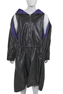 Lot 149 - A Marithé + François Girbaud men's black leather coat, 1980s