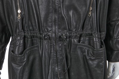 Lot 149 - A Marithé + François Girbaud men's black leather coat, 1980s