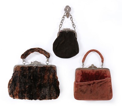 Lot 90 - A group of eight handbags and chatelaine...