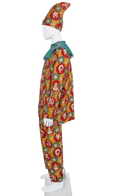Lot 163 - A printed cotton clown costume, 1920s