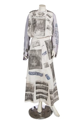 Lot 784 - A newspaper print cotton fancy dress ensemble, circa 1908