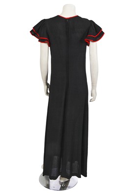 Lot 658 - An Ossie Clark for Radley black and red moss crêpe dress, circa 1972